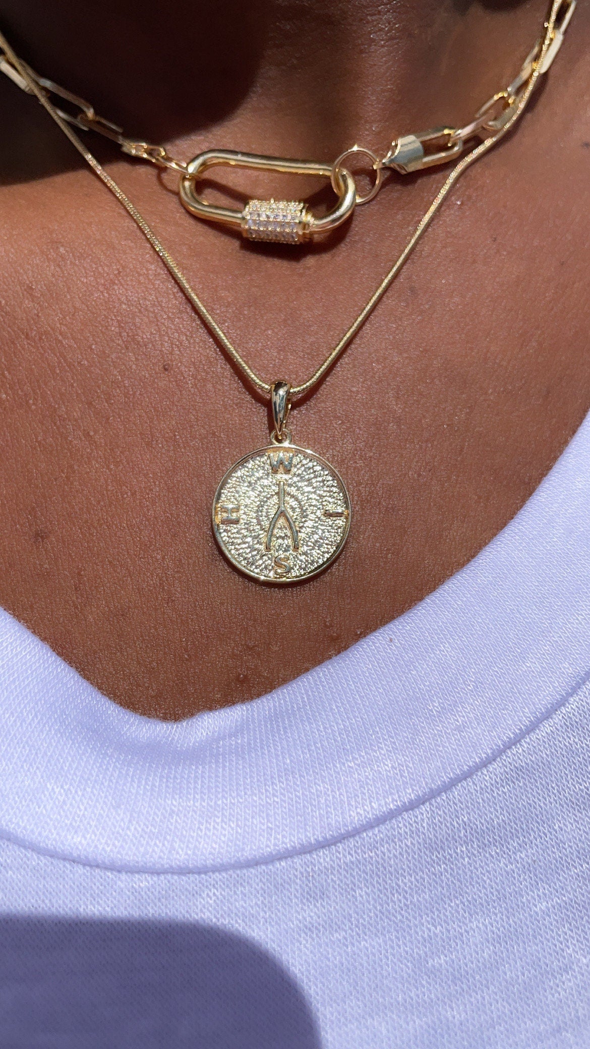 18k Gold Filled Wish Bone Pendant With Wish Bone Engraved