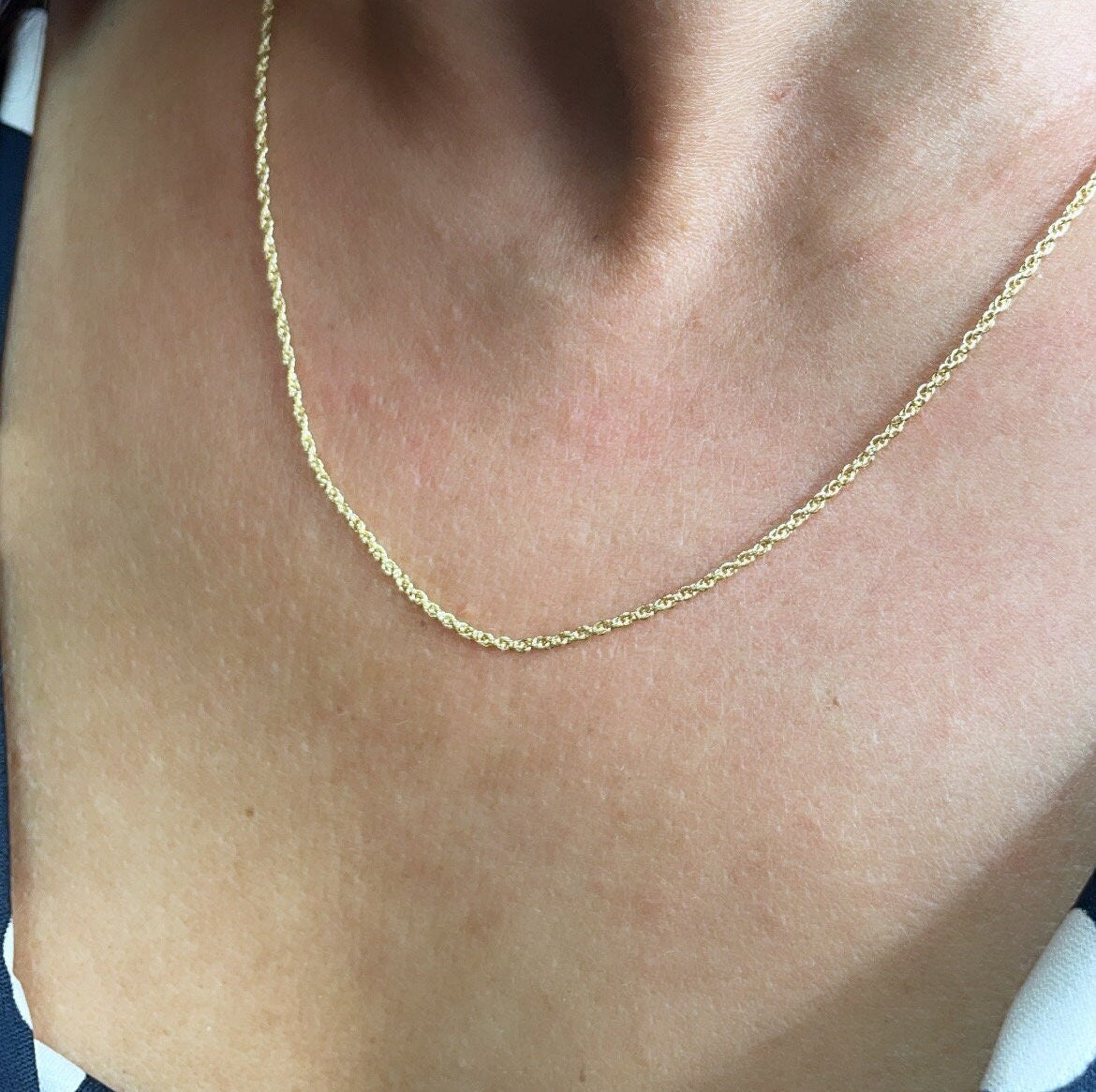18k Gold Filled 1mm Wheat Chain Available In Sizes 16” , 18”, 20”, 22” & 24” For