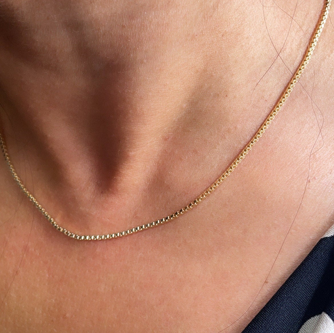 18k Gold Filled 1.5mm Thickness Box Chain, Available In 16” & 18” For