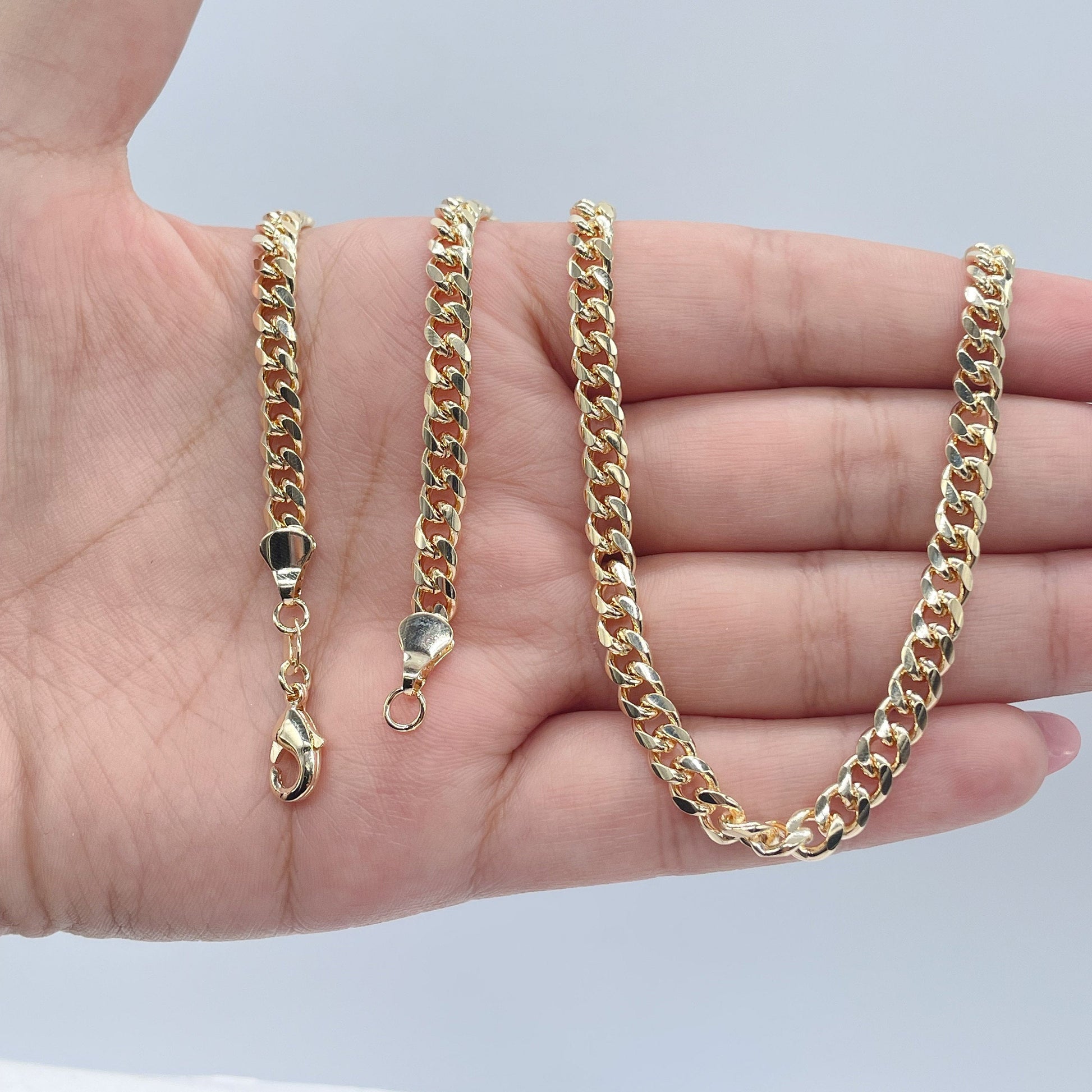 18k Gold Filled 5mm Cuban Link Chain, Wholesale Jewelry Making Supplies