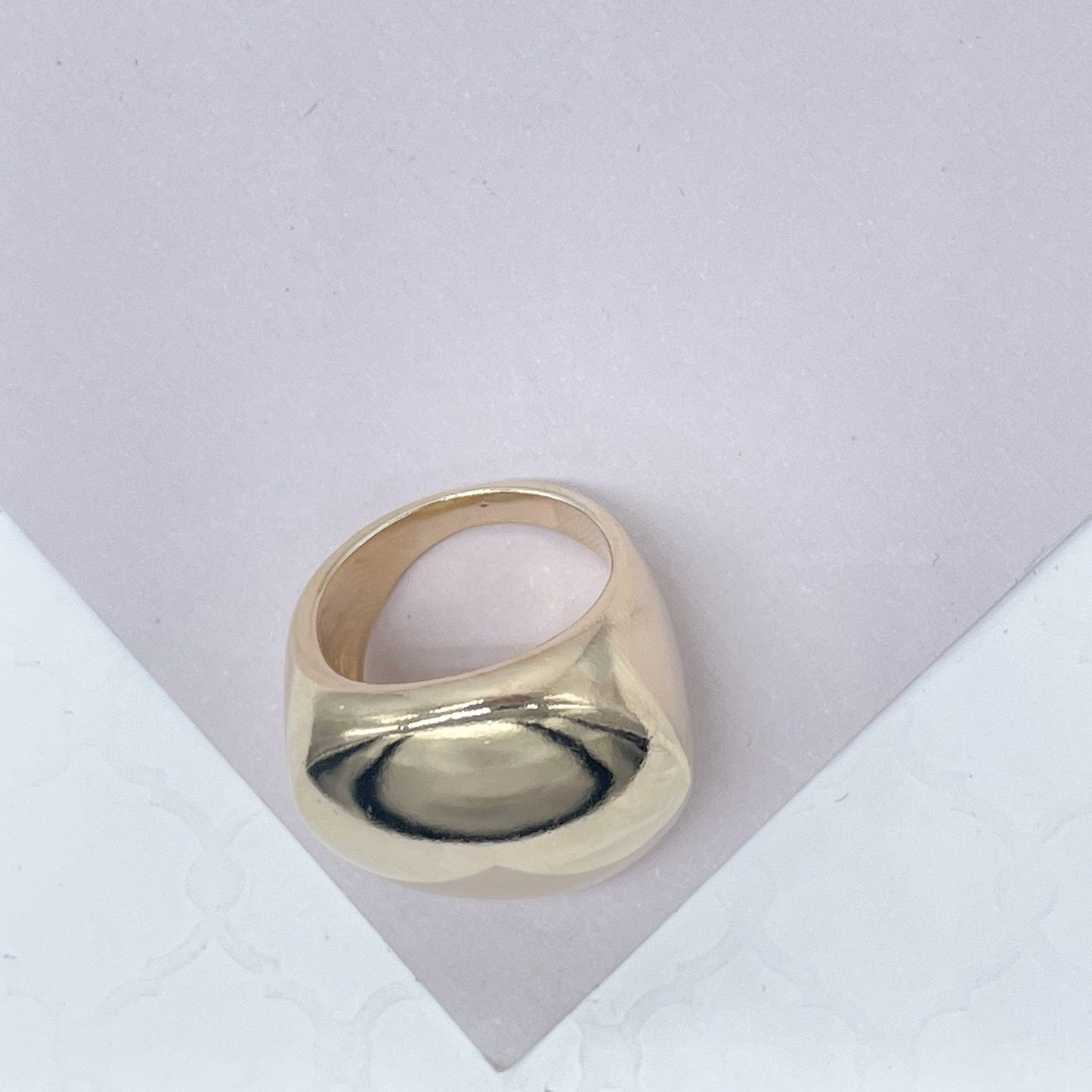 18k GoldFilled Thick and Puffy Dome Band Ring