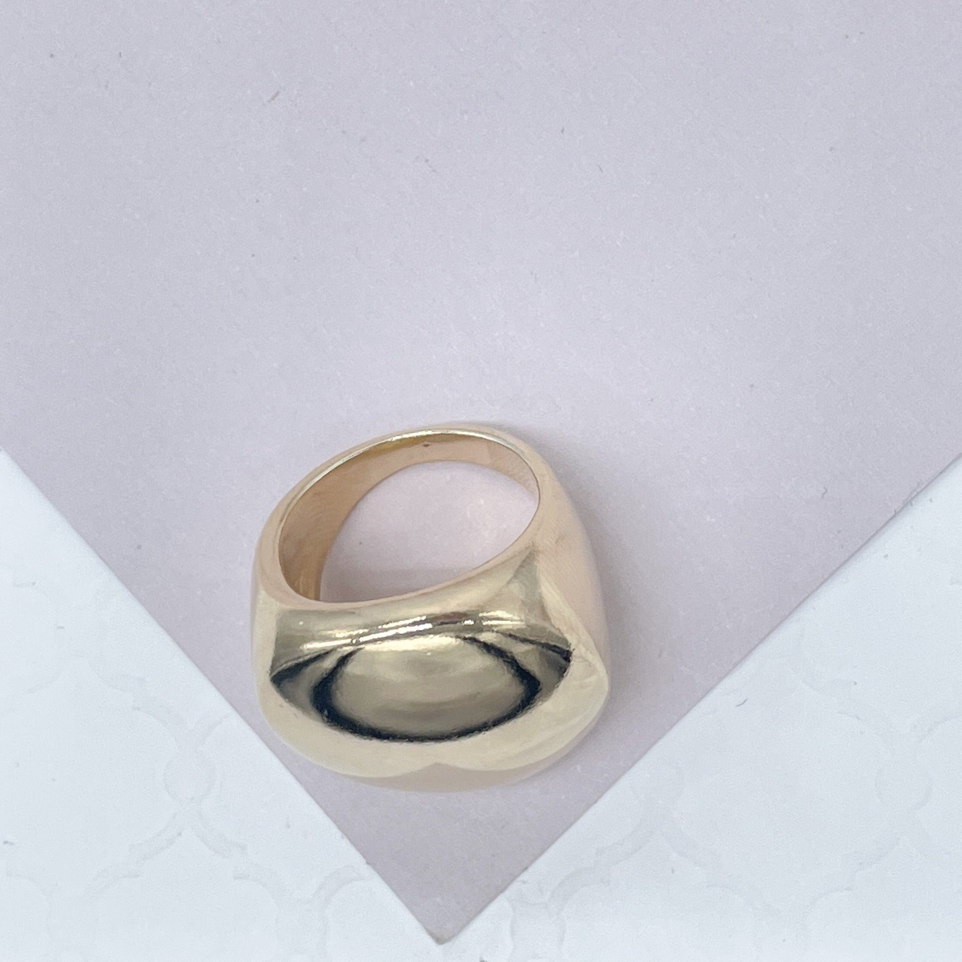 18k GoldFilled Thick and Puffy Dome Band Ring