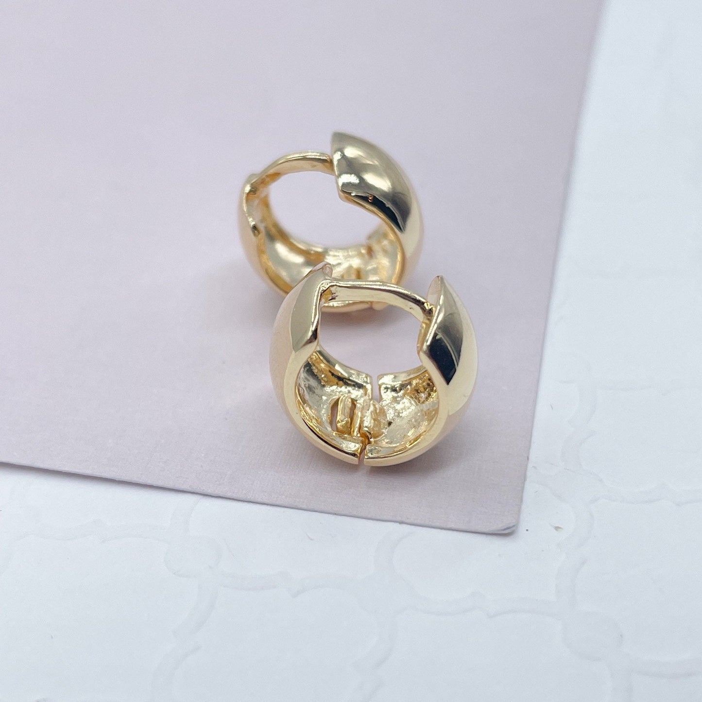 18k Gold Filled Chunky Huggie Earrings
