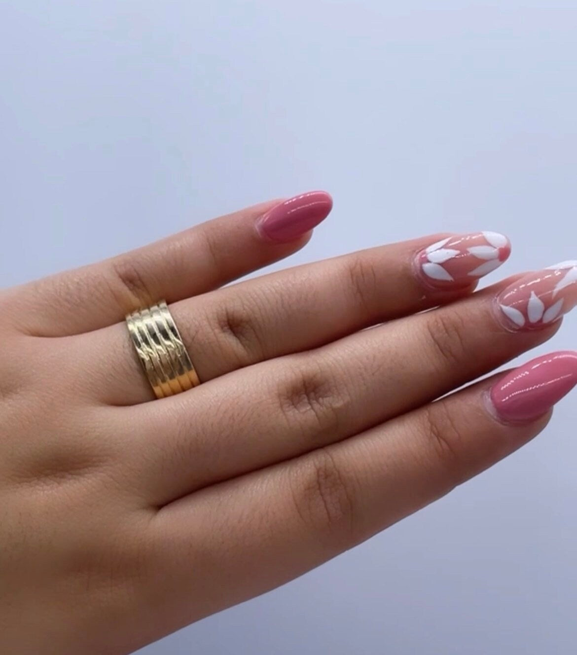 18k Plain Gold Filled Five Rowed Band Ring