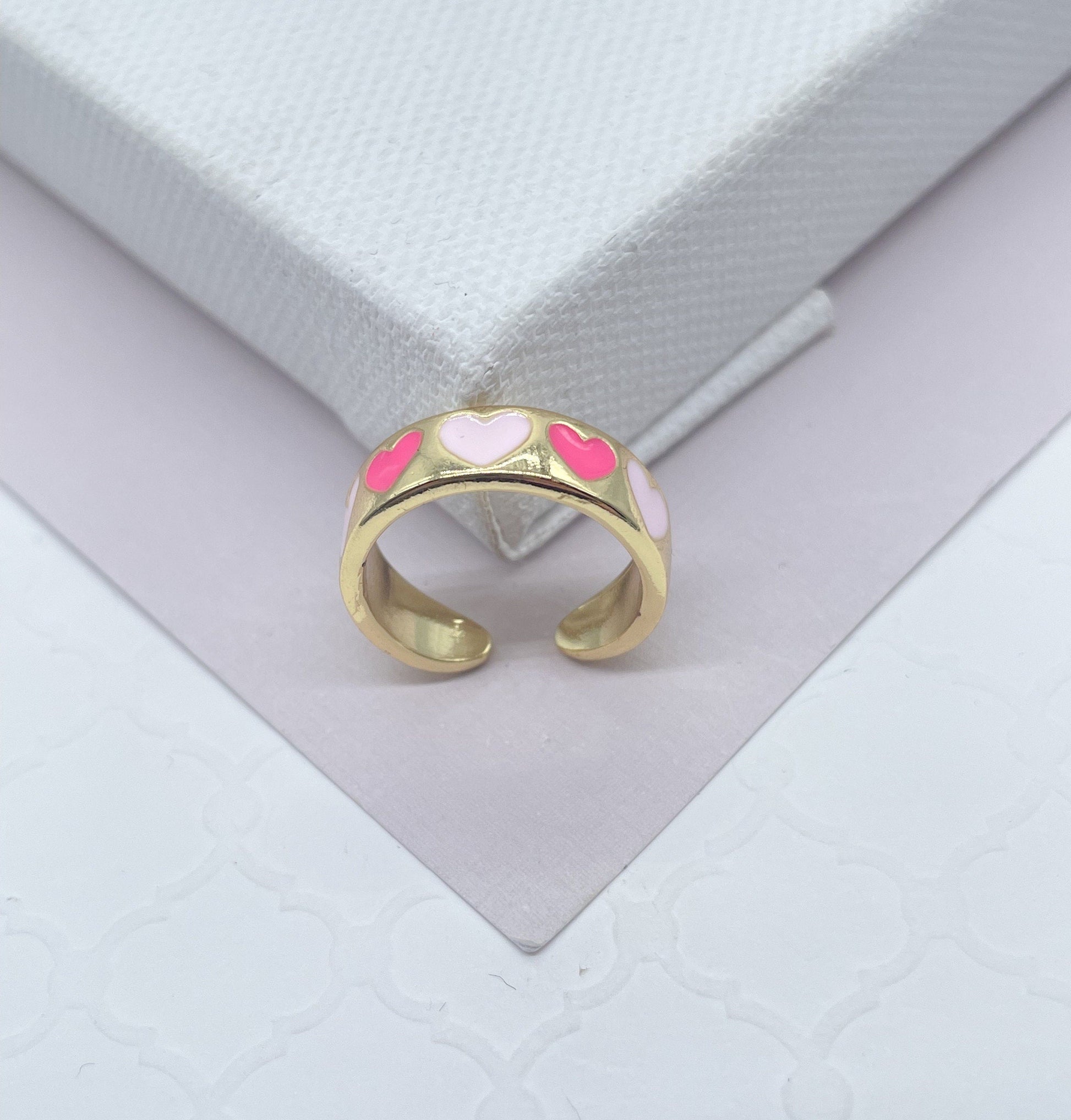 18k Gold Filled Adjustable Heart Ring