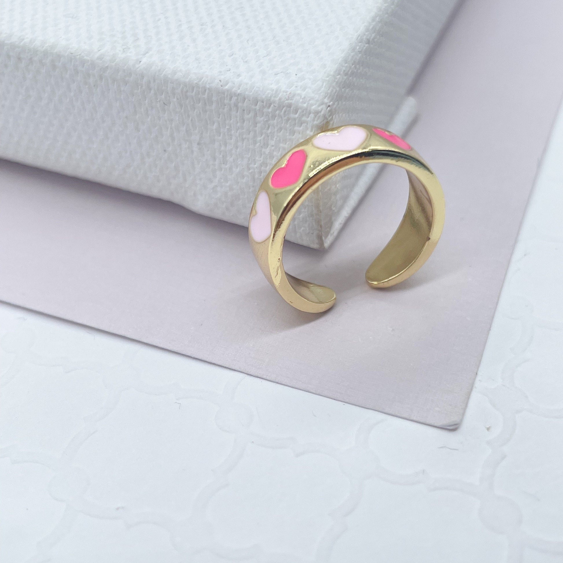 18k Gold Filled Adjustable Heart Ring
