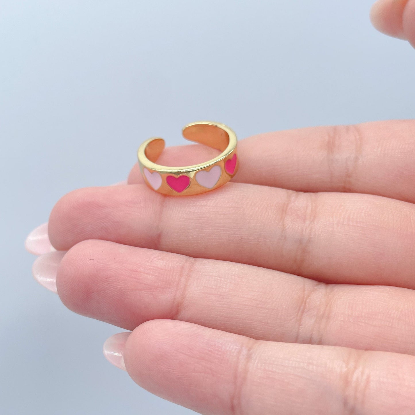 18k Gold Filled Adjustable Heart Ring