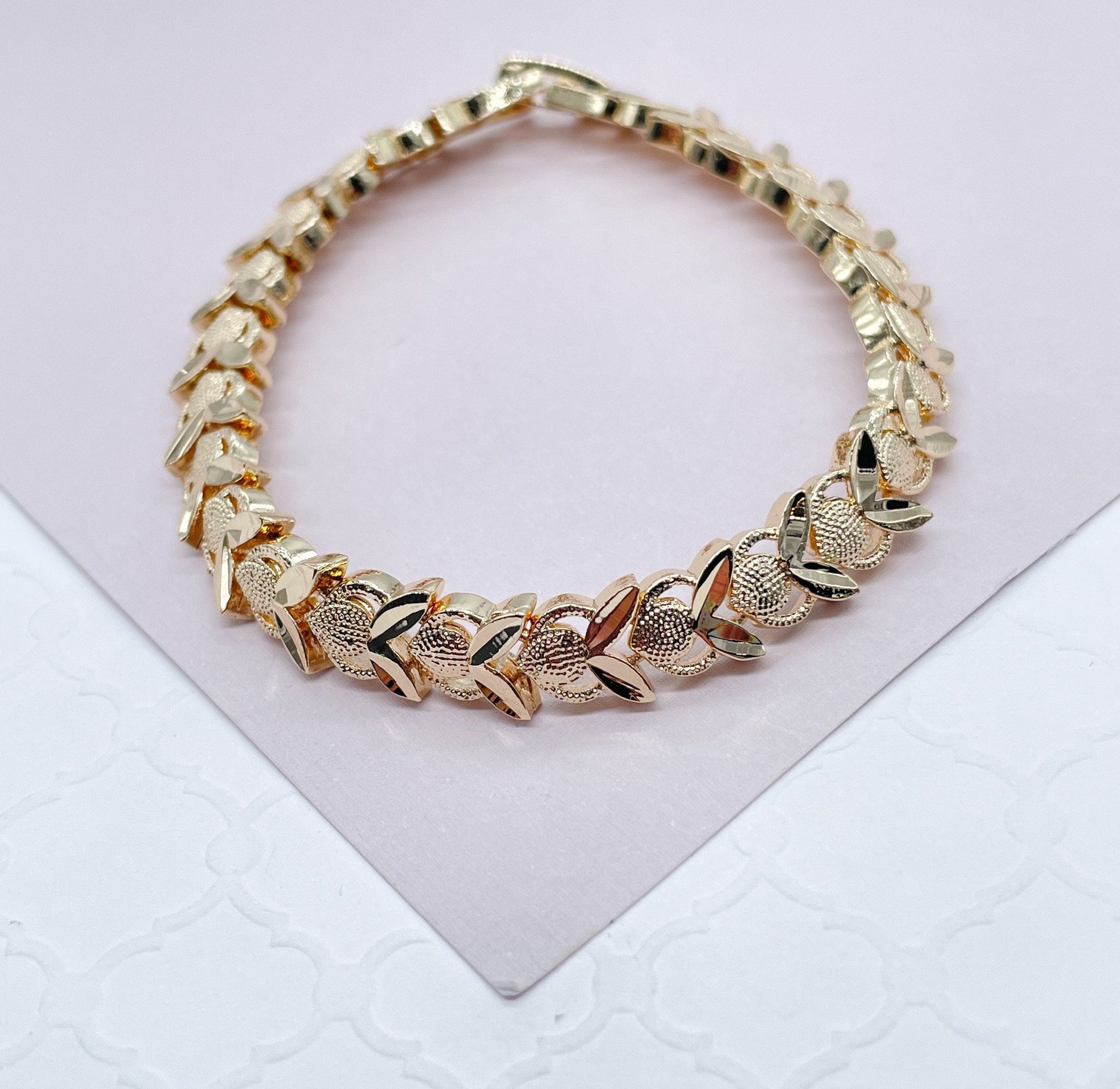 18k Gold Filled Sophisticated Charm Bracelet