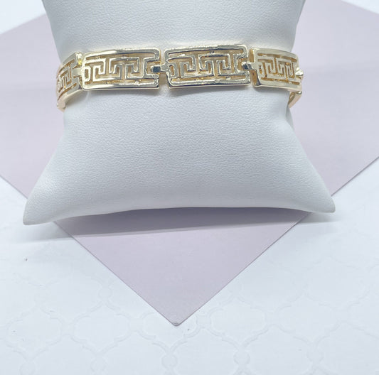 18k Gold Filled Patterned Bracelet