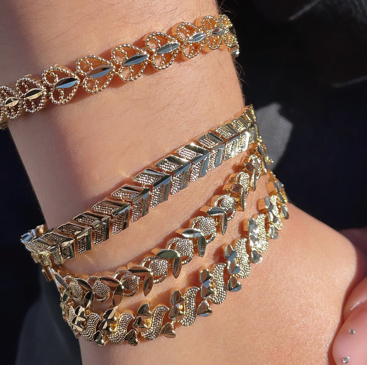 18k Gold Filled Sophisticated Charm Bracelet