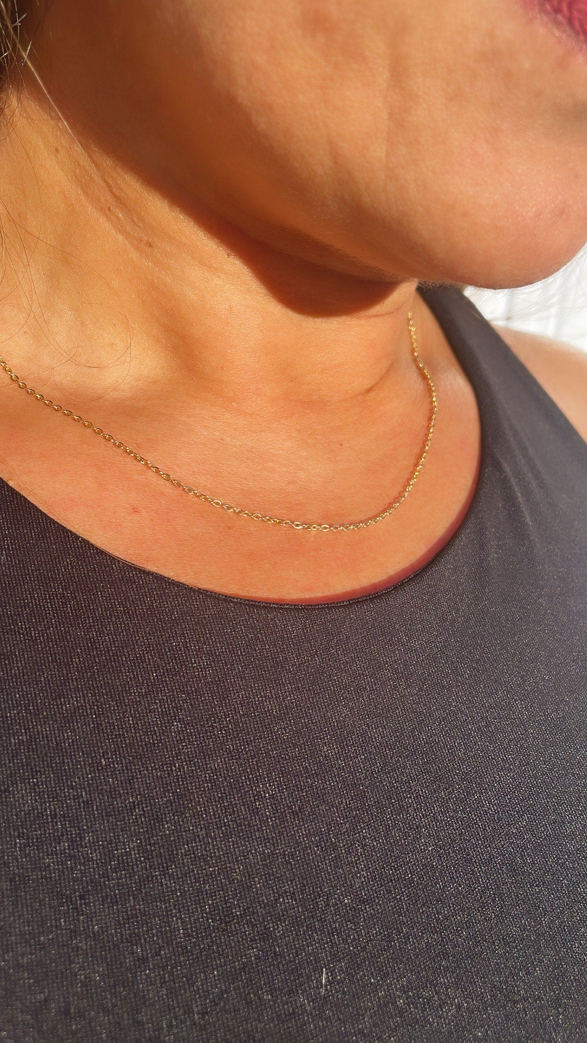 18k Gold Filled 1.5mmThin Oval Curb Chain