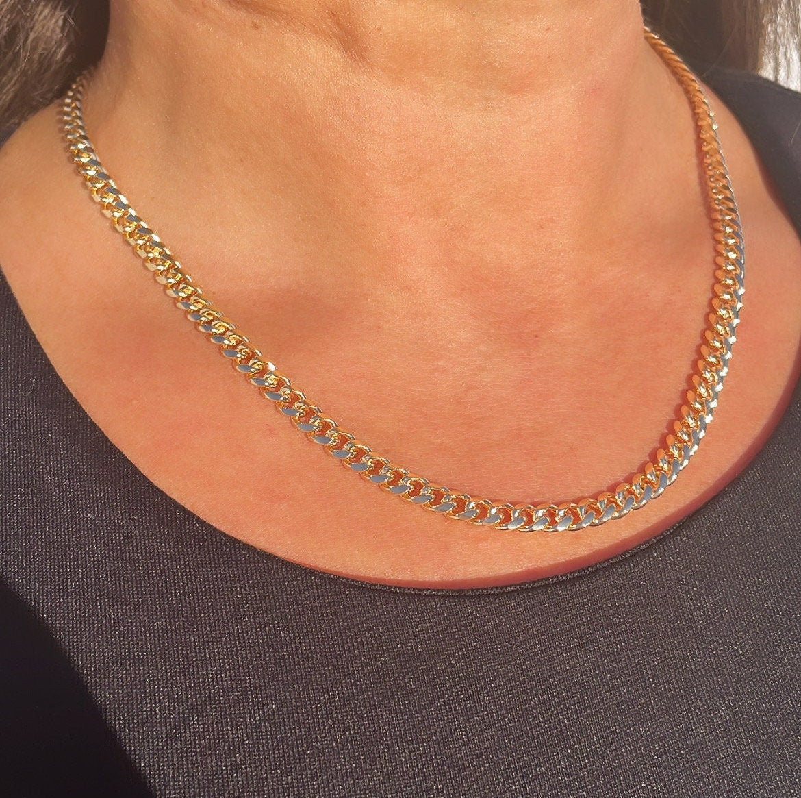 18k Gold Filled 5mm Cuban Link Chain, Wholesale Jewelry Making Supplies