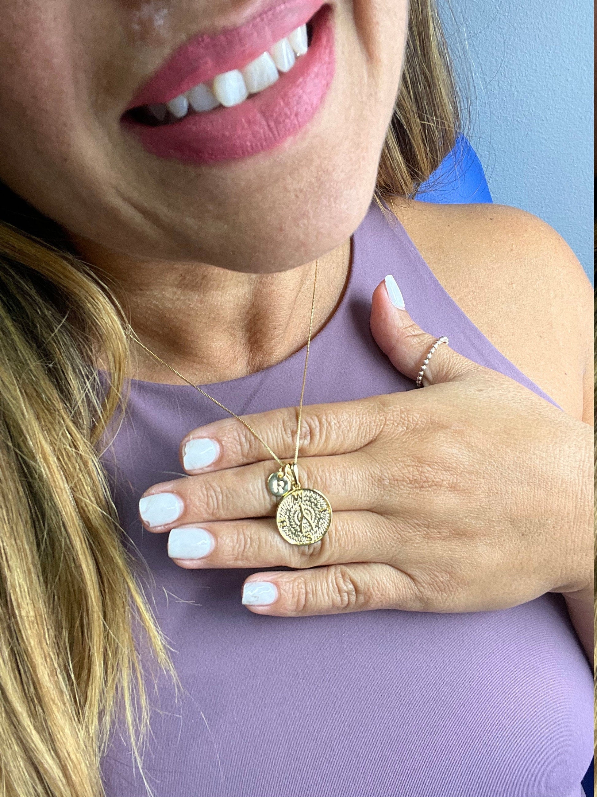 18k Gold Filled Wish Bone Pendant With Wish Bone Engraved