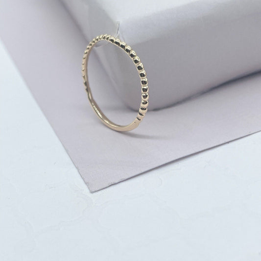 18k Gold Filled Minimalistic Beaded Gold Stackable Ring