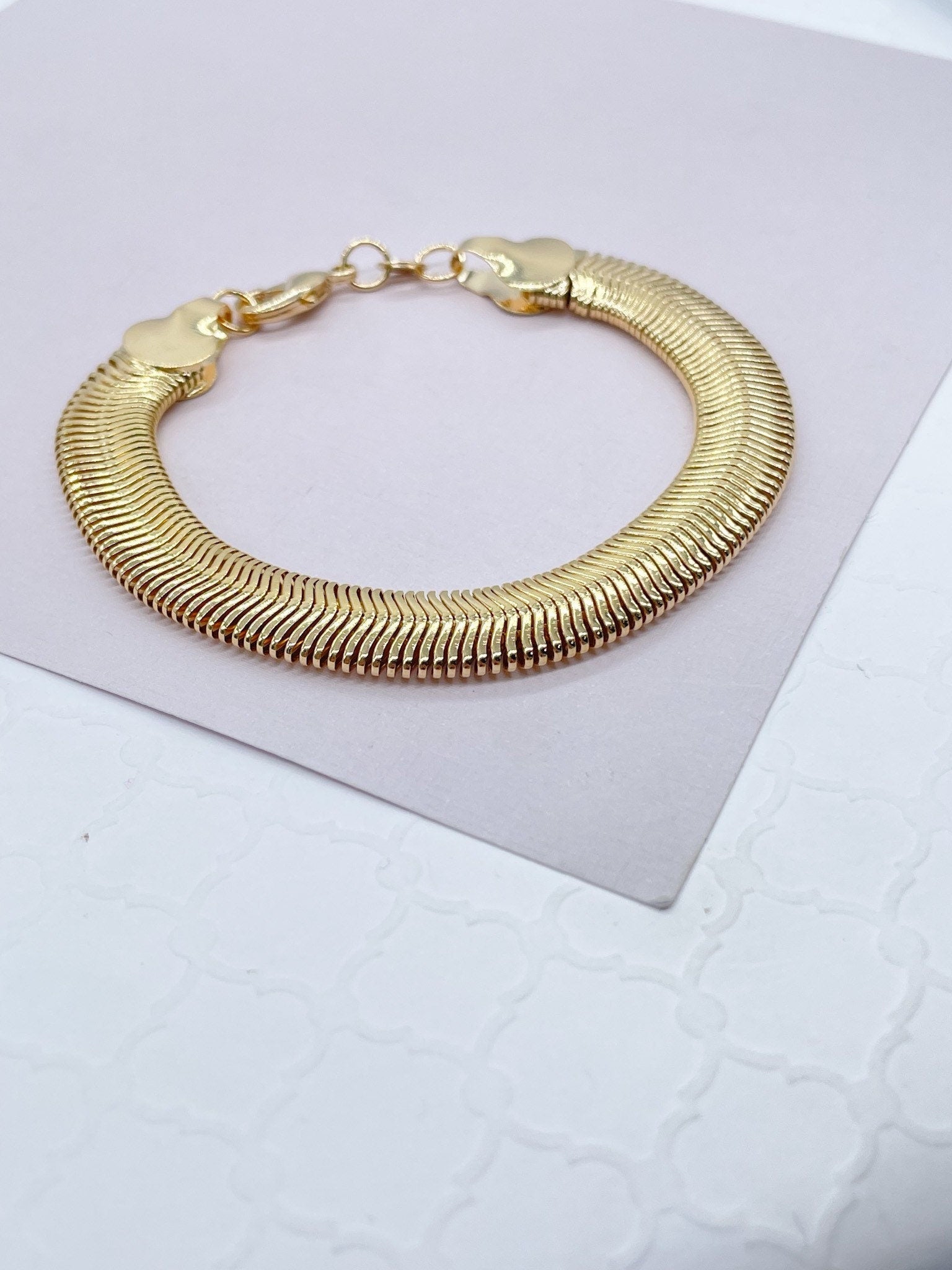 18k Gold Filled Thick Soft Snake Style Bracelet