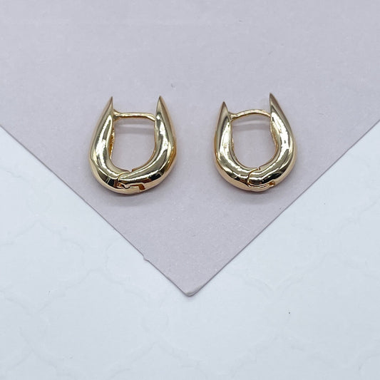 18k Gold Filled Small Horseshoe Shape Hoop EarringsWholesale Jewelry Supplies