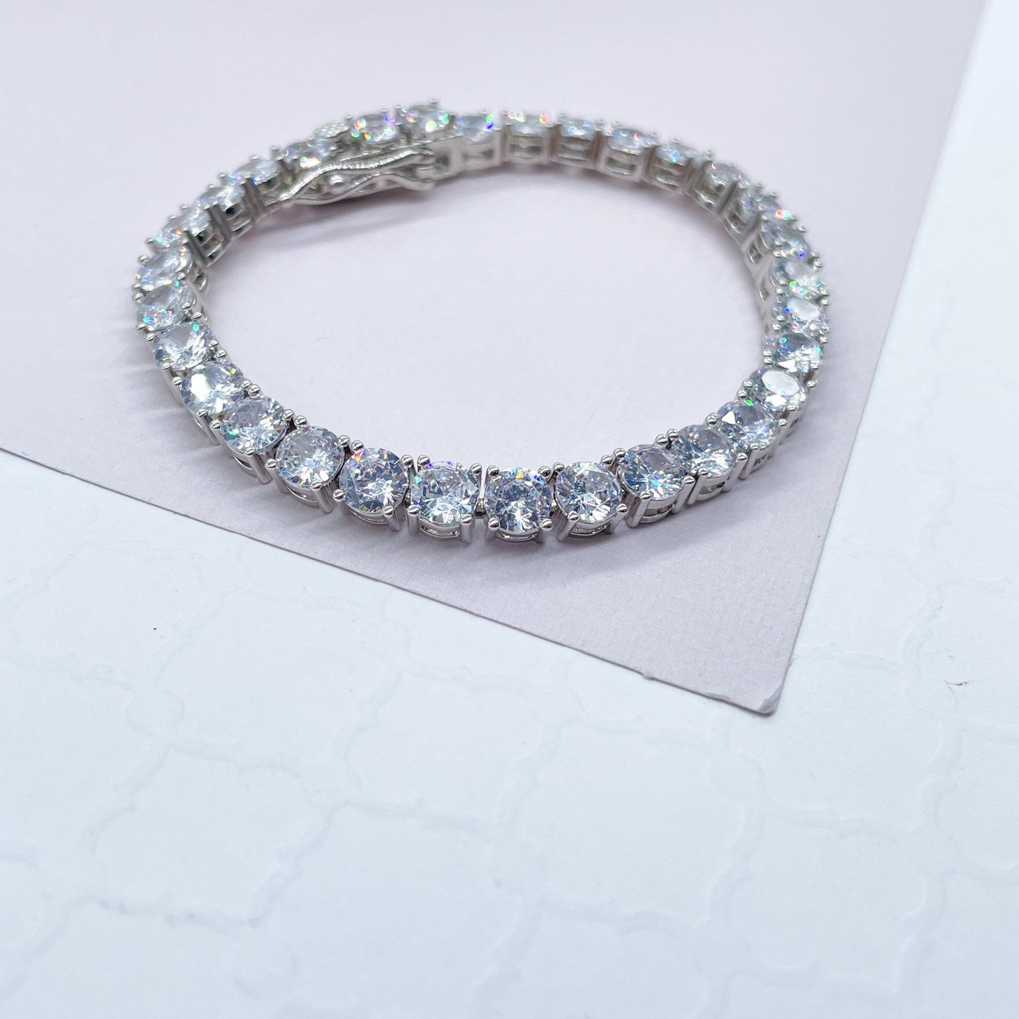 18k Gold Filled Shiny Zicornia Tennis Bracelet Wholesale Jewelry Supplies