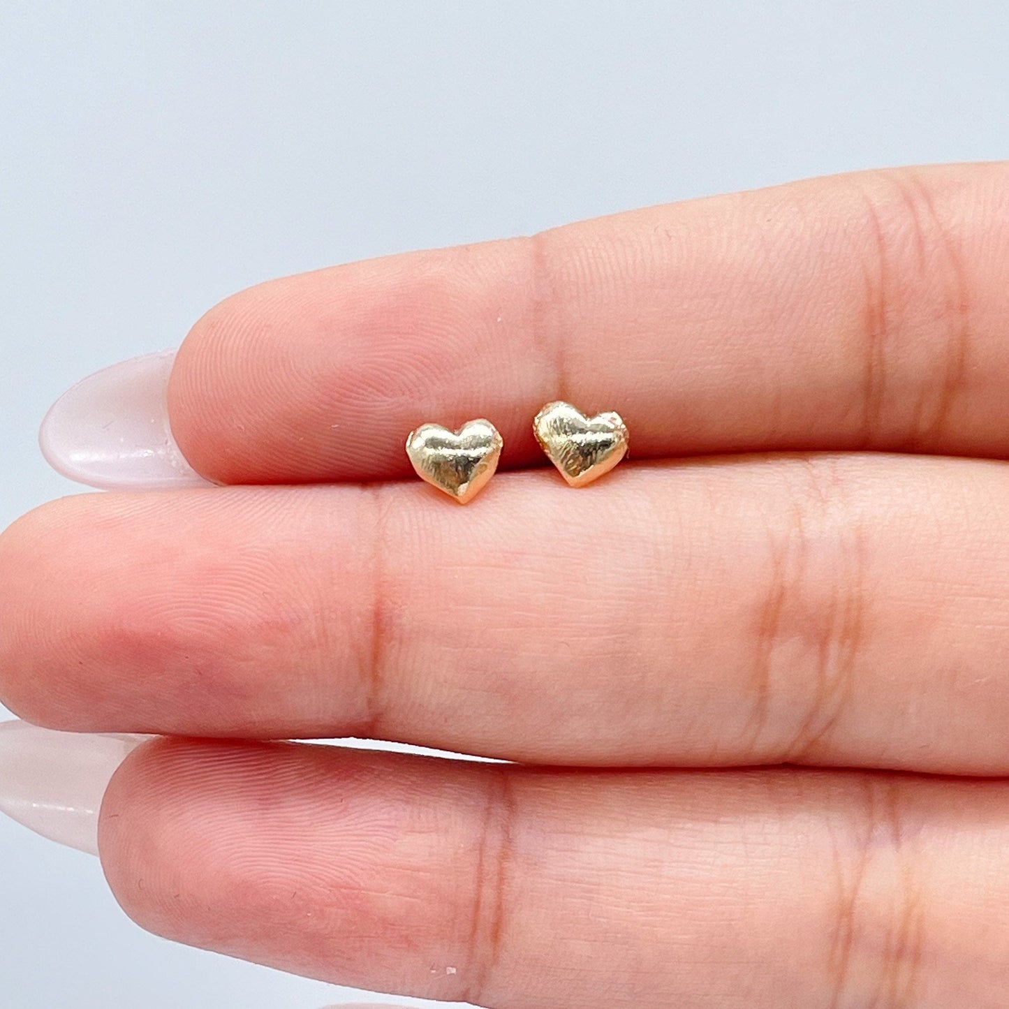 18k Gold Filled Simple Baby Heart Earrings Wholesale Jewelry Supplies