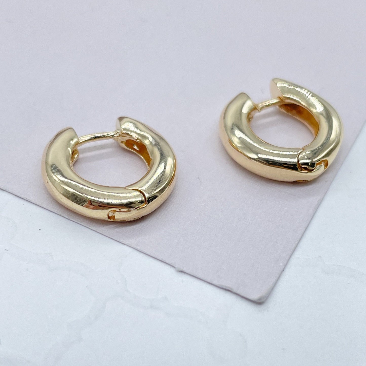 18k Gold Filled Simple Plain Thin Huggie Wrap Earrings Wholesale Jewelry Supplies