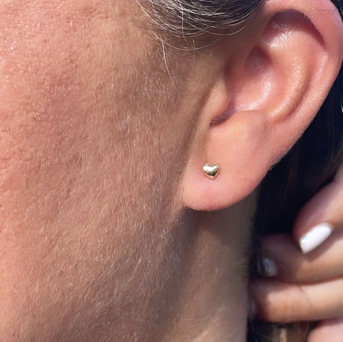 18k Gold Filled Simple Baby Heart Earrings Wholesale Jewelry Supplies