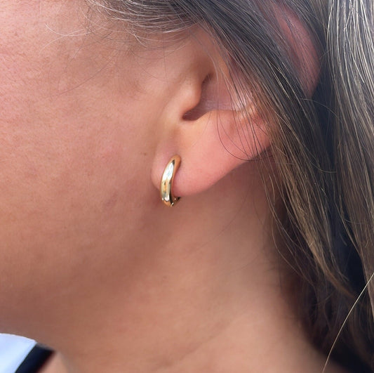 18k Gold Filled Simple Plain Thin Huggie Wrap EarringsWholesale Jewelry Supplies