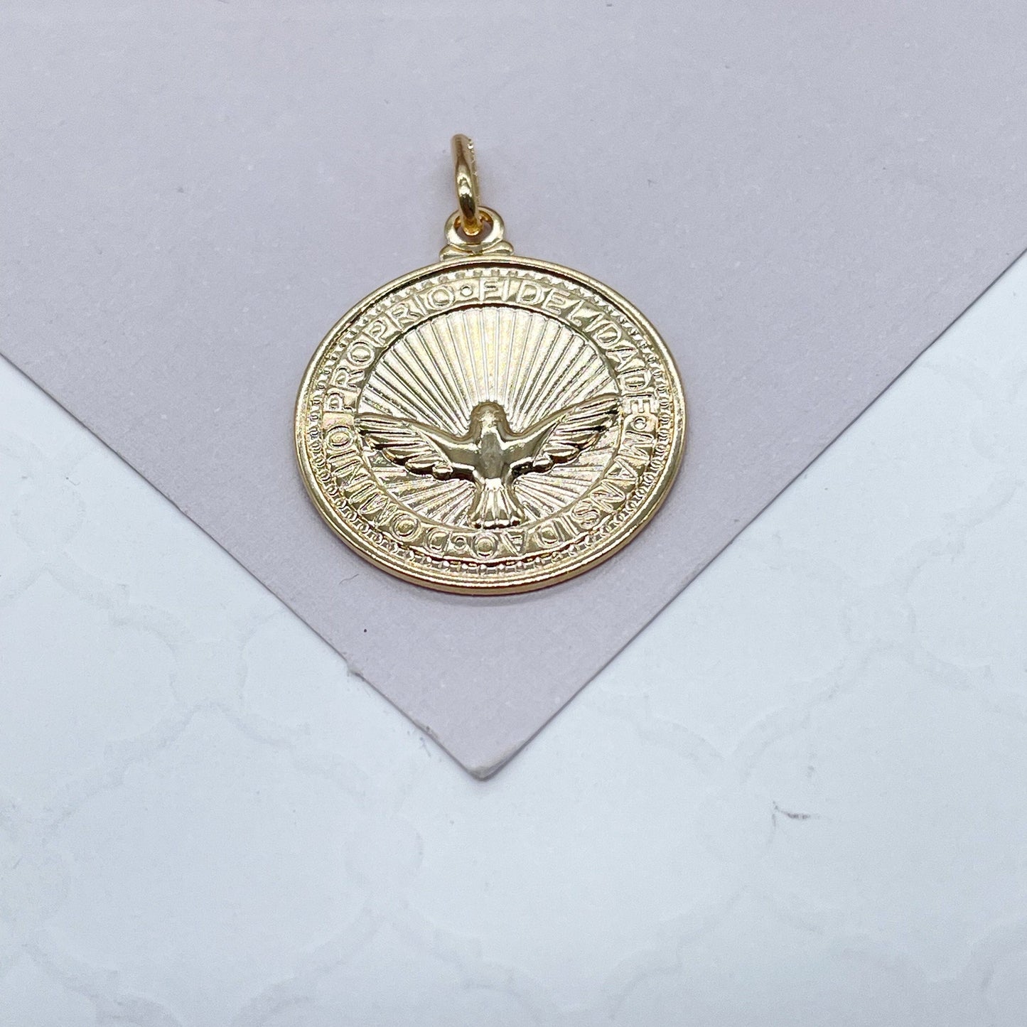 18k Gold filled Dove Charm, Dije de Paloma Wholesale Jewelry Supplies