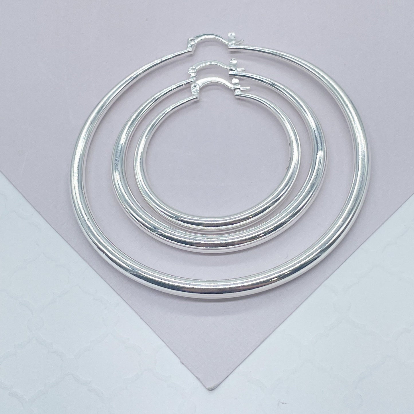 Silver Filled 4mm Thick Plain Hoop