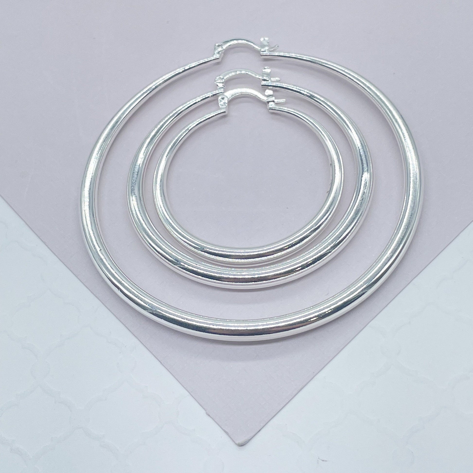 Silver Filled 4mm Thick Plain Hoop