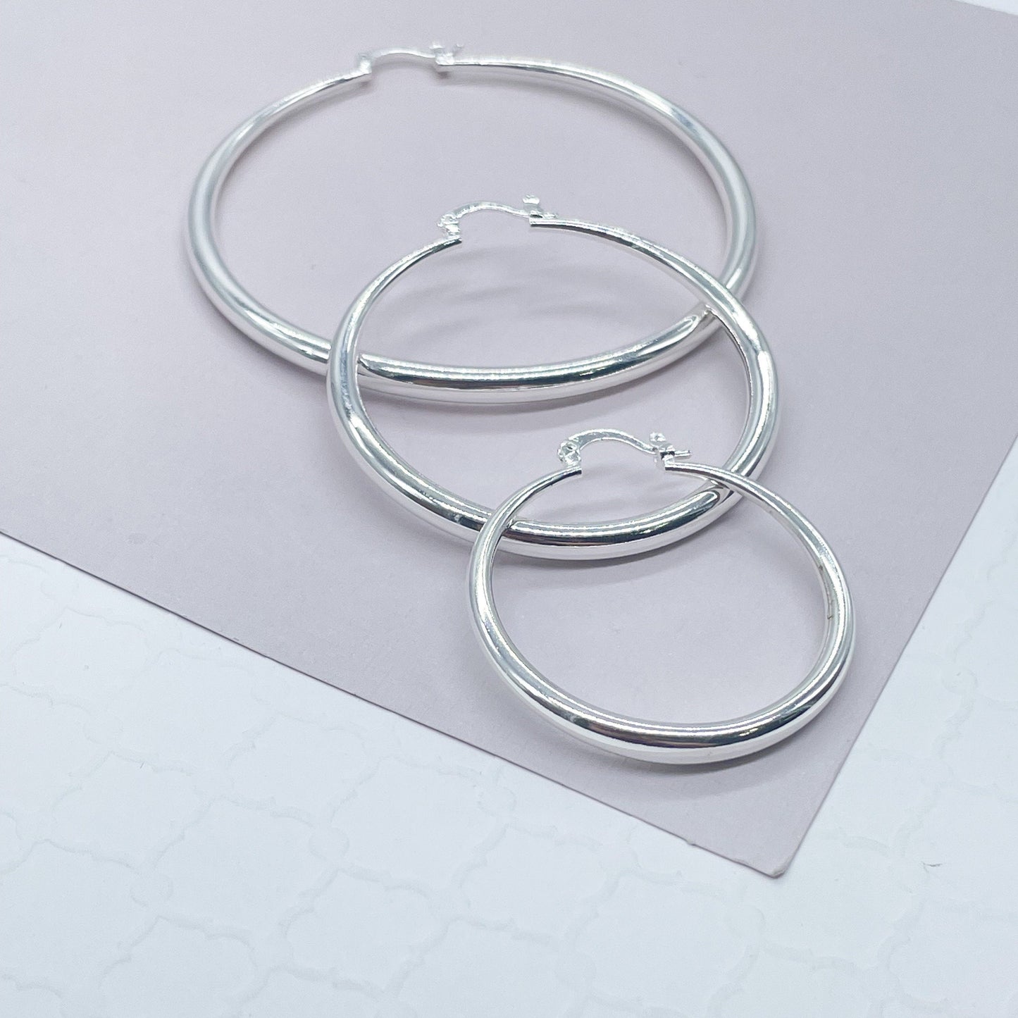 Silver Filled 4mm Thick Plain Hoop
