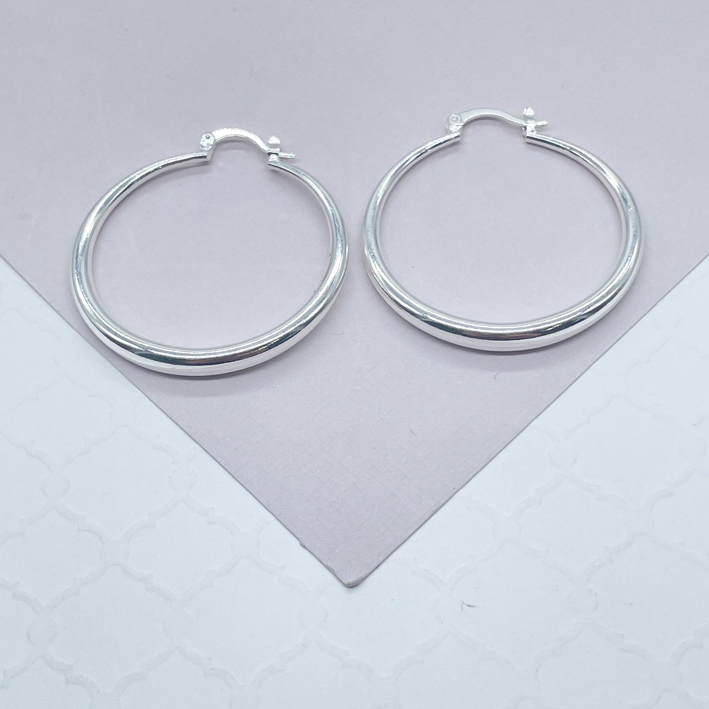 Silver Filled 4mm Thick Plain Hoop