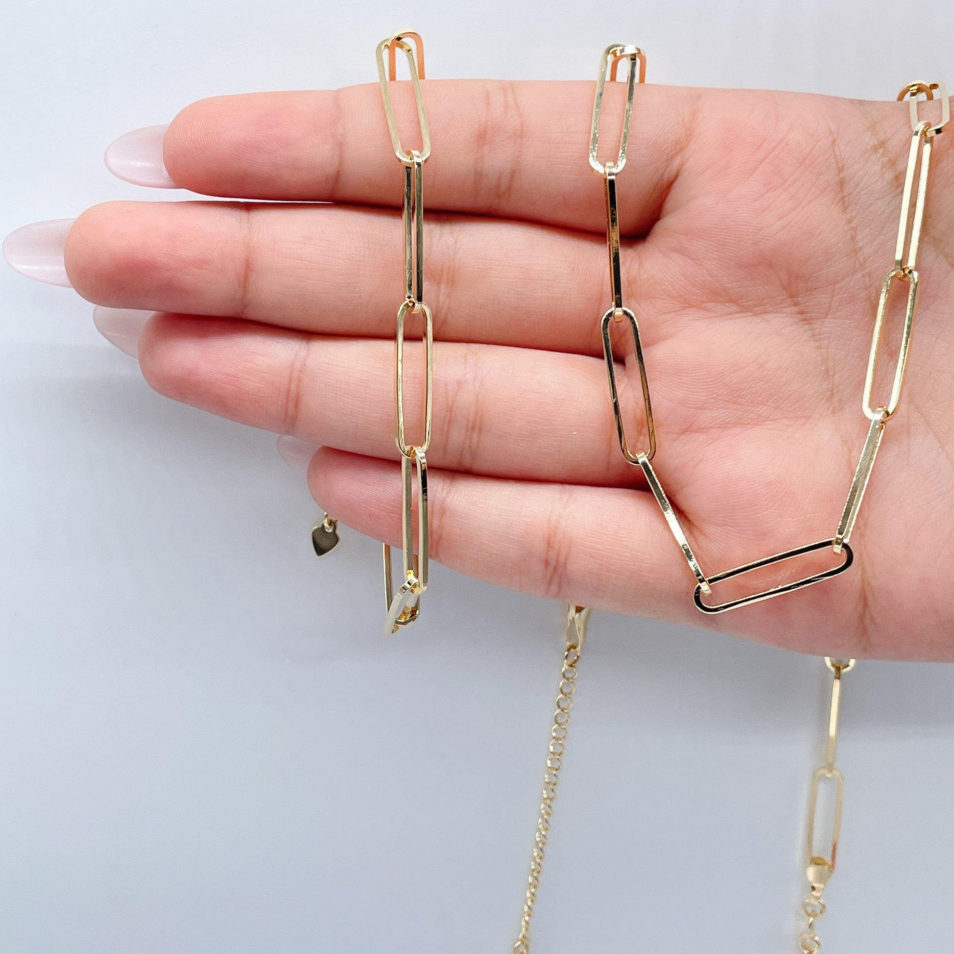 18k Gold Filled Long Open Paper Clip SetWholesale Jewelry Supplies