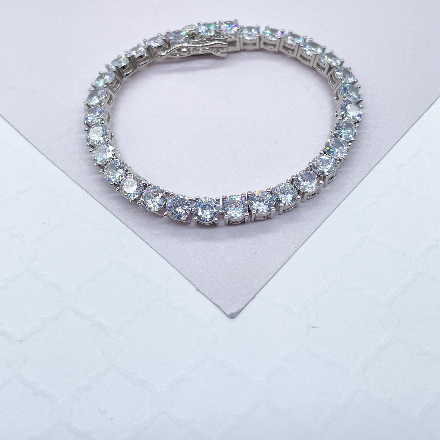 18k Gold Filled Shiny Zicornia Tennis Bracelet Wholesale Jewelry Supplies