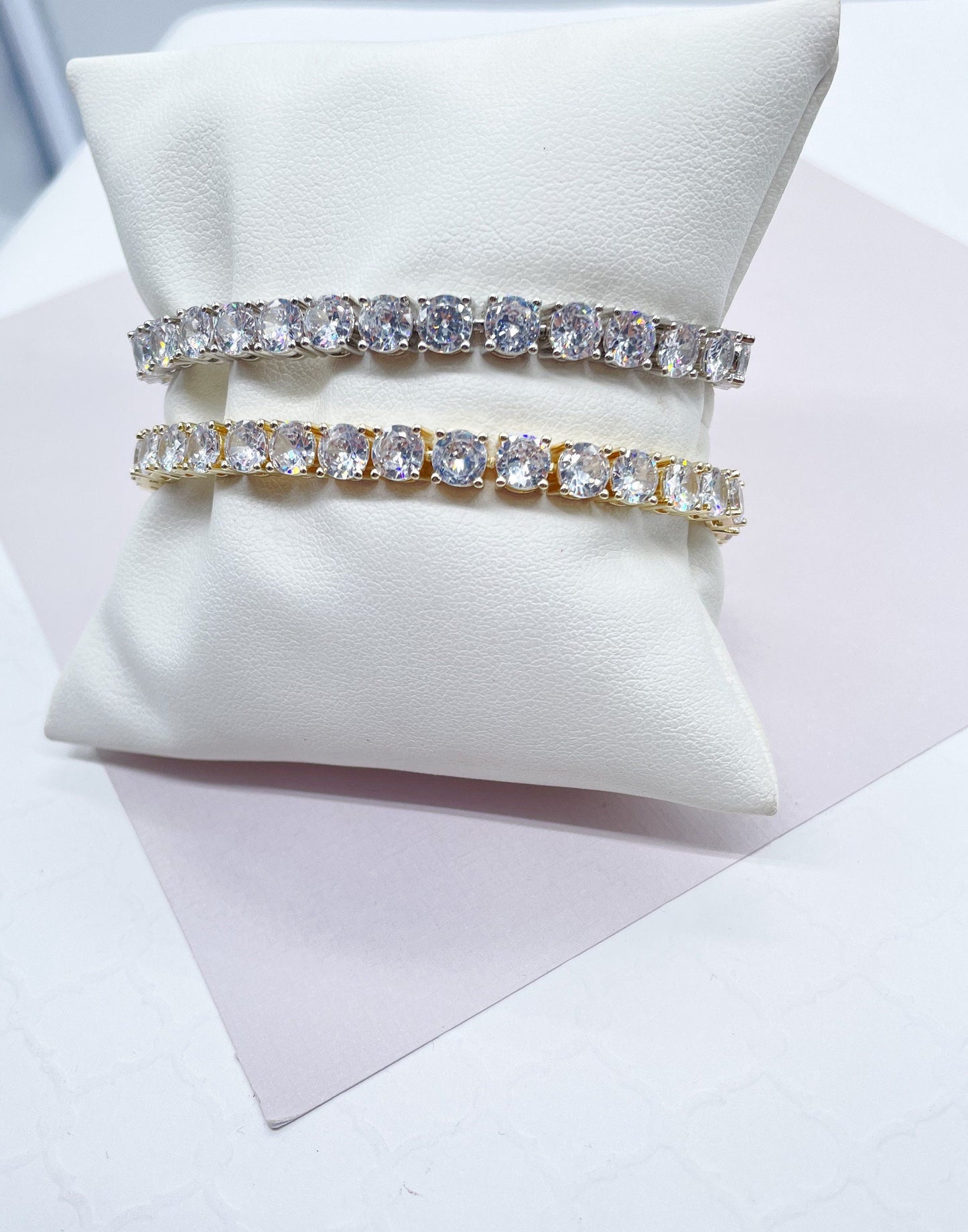 18k Gold Filled Shiny Zicornia Tennis Bracelet Wholesale Jewelry Supplies