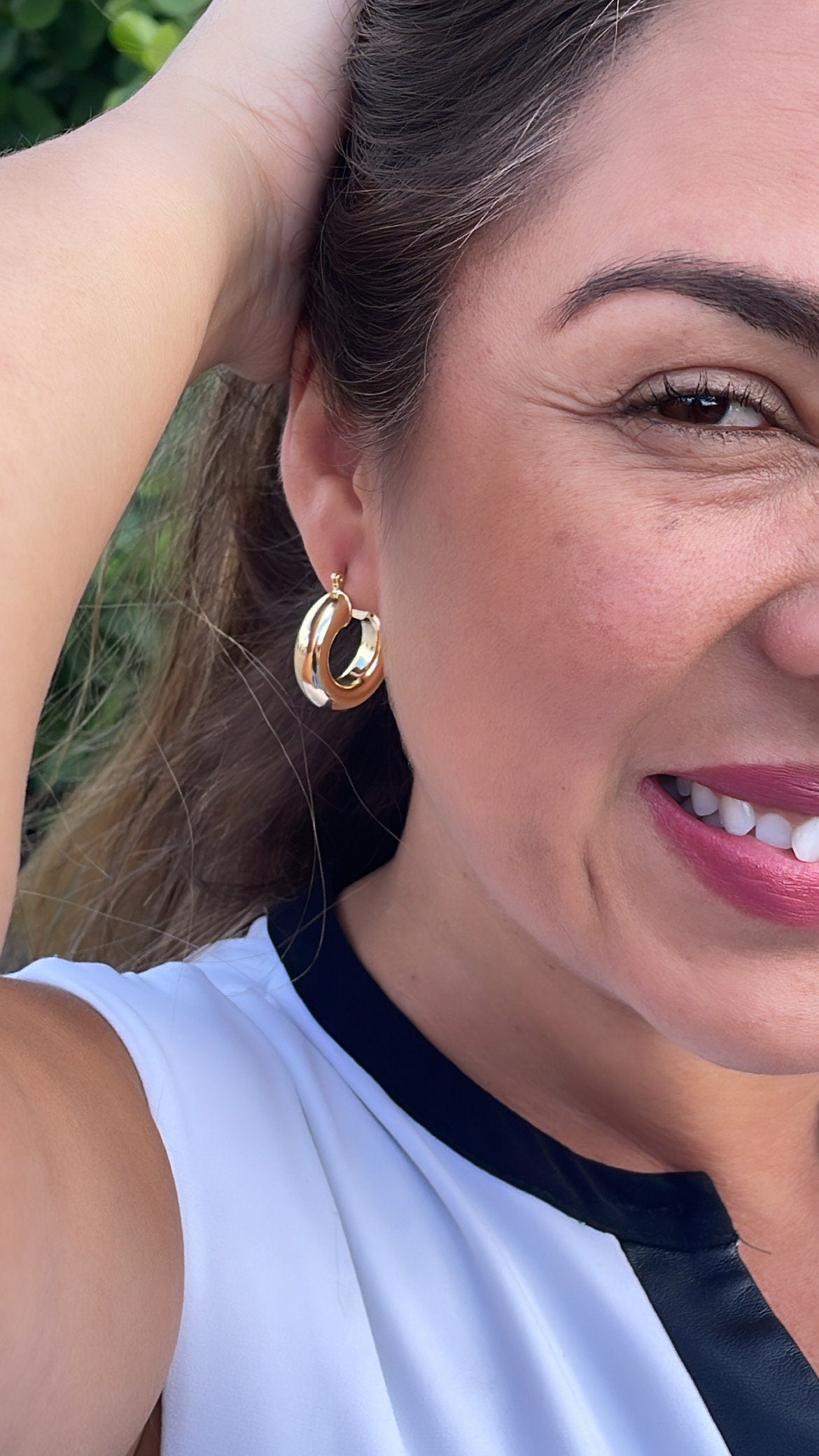 18k Gold Filled Chubby Plain Hoop EarringsWholesale Jewelry Supplies