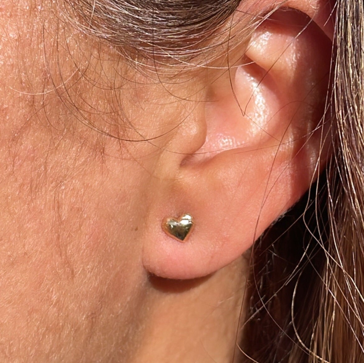 18k Gold Filled Simple Baby Heart Earrings Wholesale Jewelry Supplies