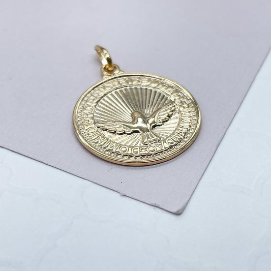 18k Gold filled Dove Charm, Dije de Paloma Wholesale Jewelry Supplies