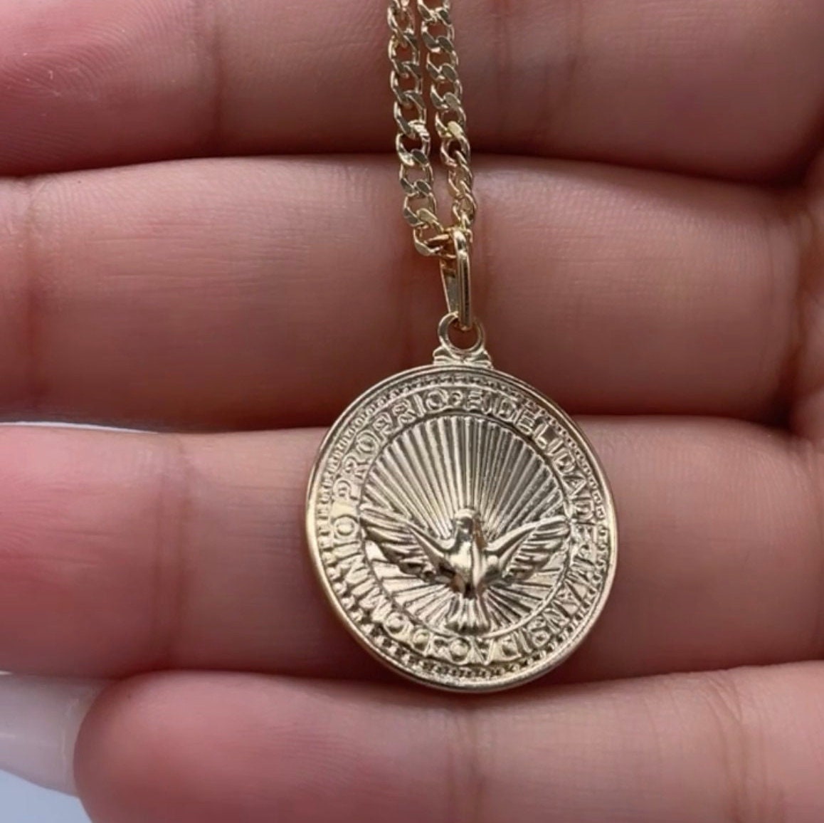 18k Gold filled Dove Charm, Dije de Paloma Wholesale Jewelry Supplies