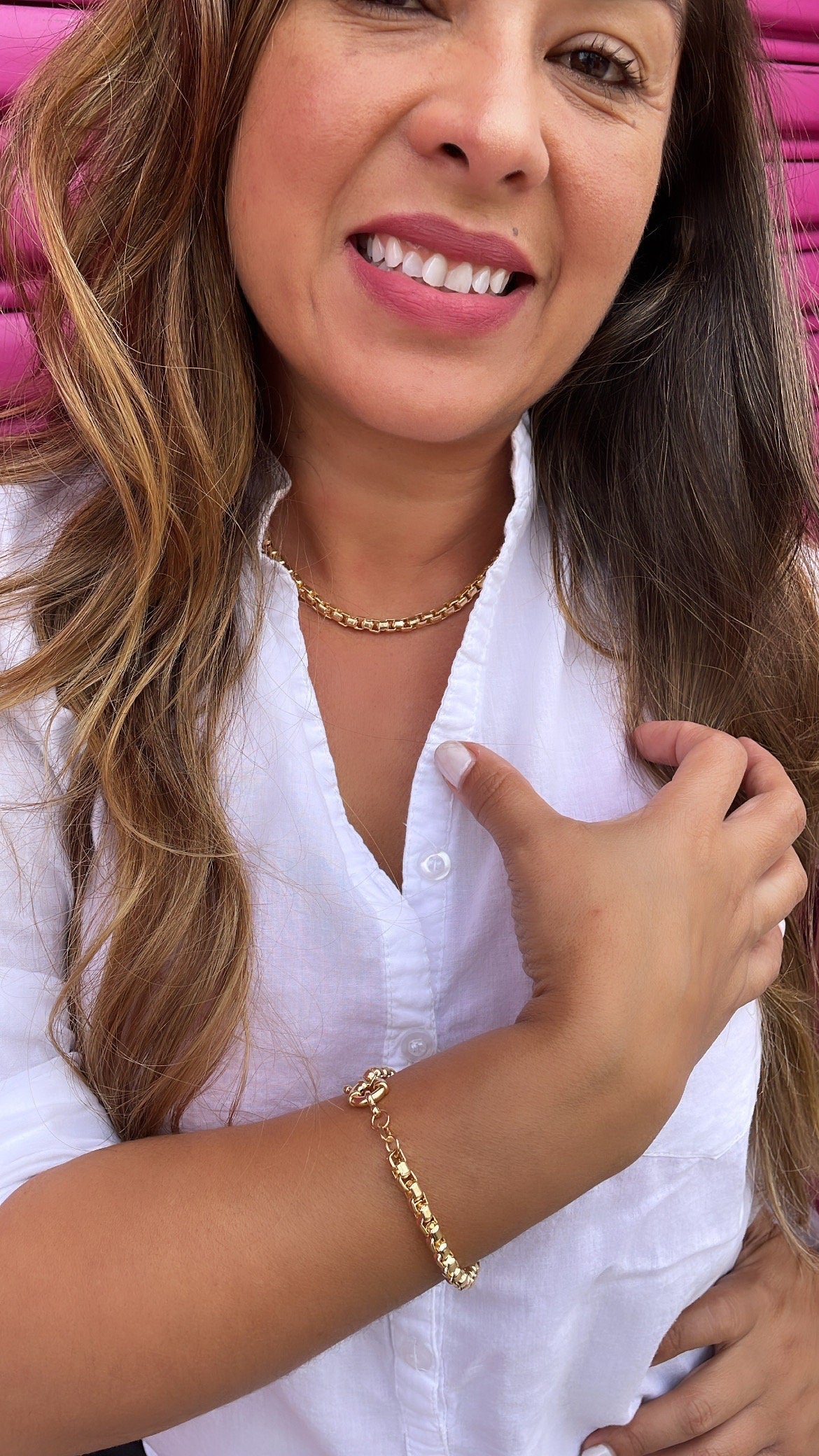 18k Gold Filled 3mm Thick Box Set necklace and braceletWholesale Jewelry Supplies