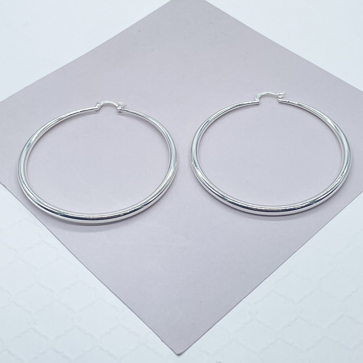 Silver Filled 4mm Thick Plain Hoop