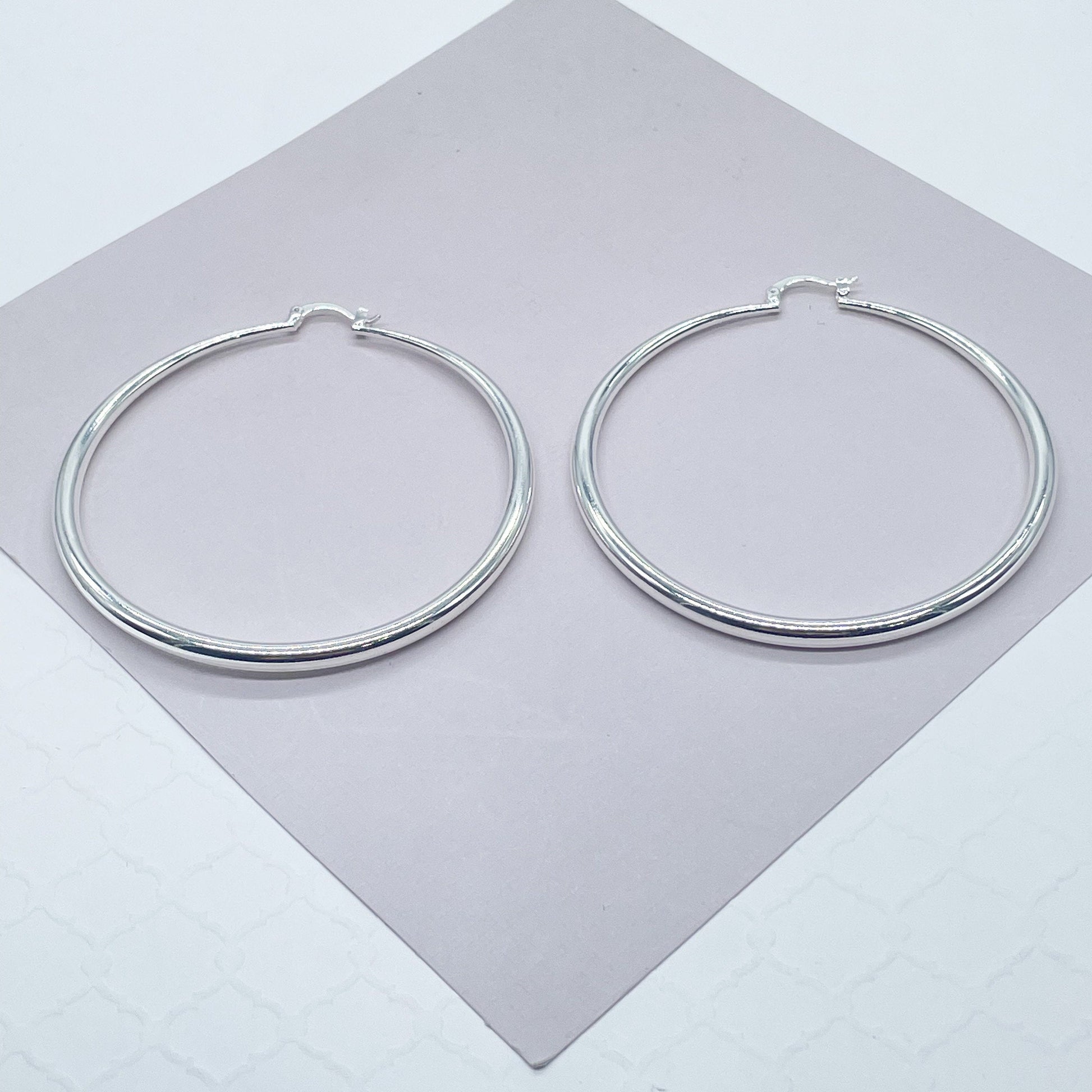 Silver Filled 4mm Thick Plain Hoop
