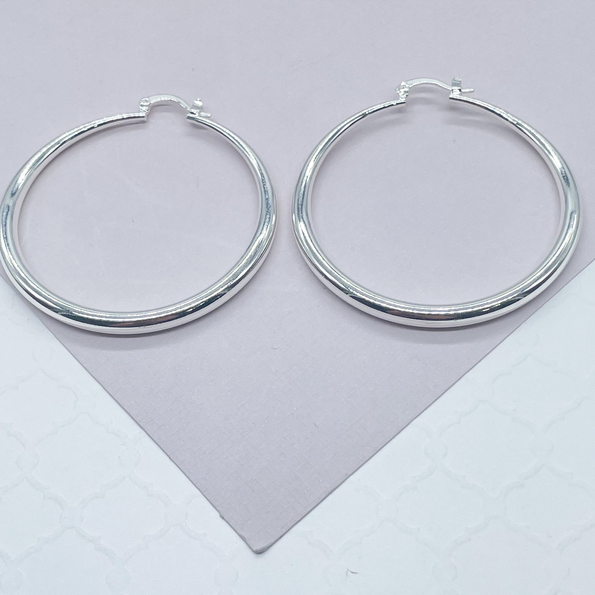 Silver Filled 4mm Thick Plain Hoop
