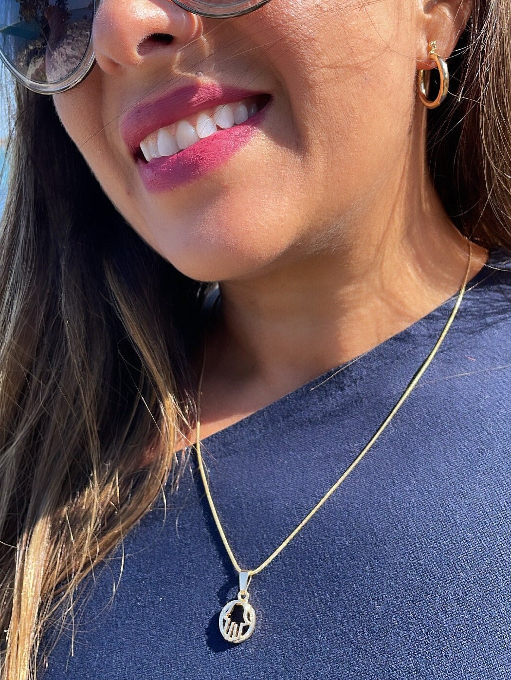 18k Gold Filled Small See-Through Hamsa Hand