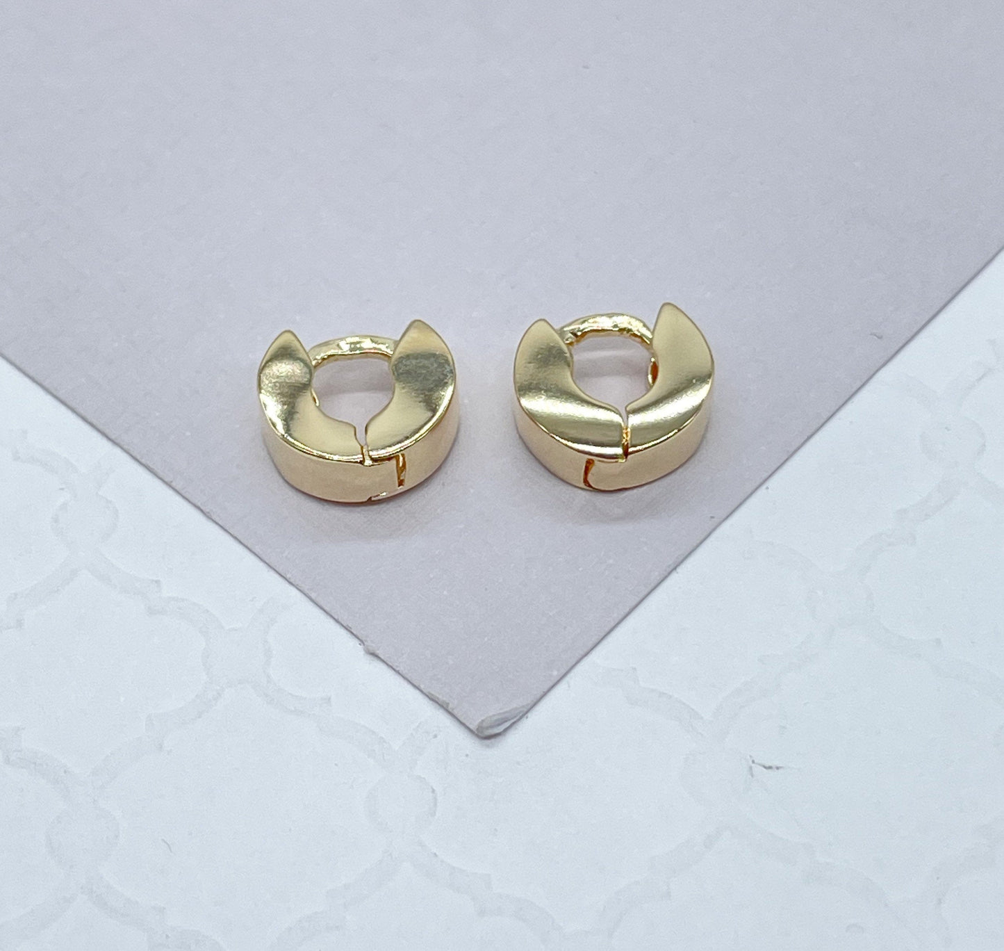 18k Gold Filled Mini Chunky Huggie Hoop Earrings