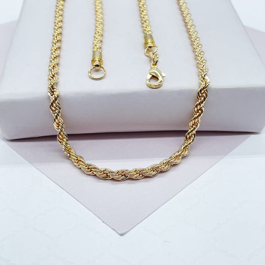 18k Goldfilled 4mm Thick Rope Chain