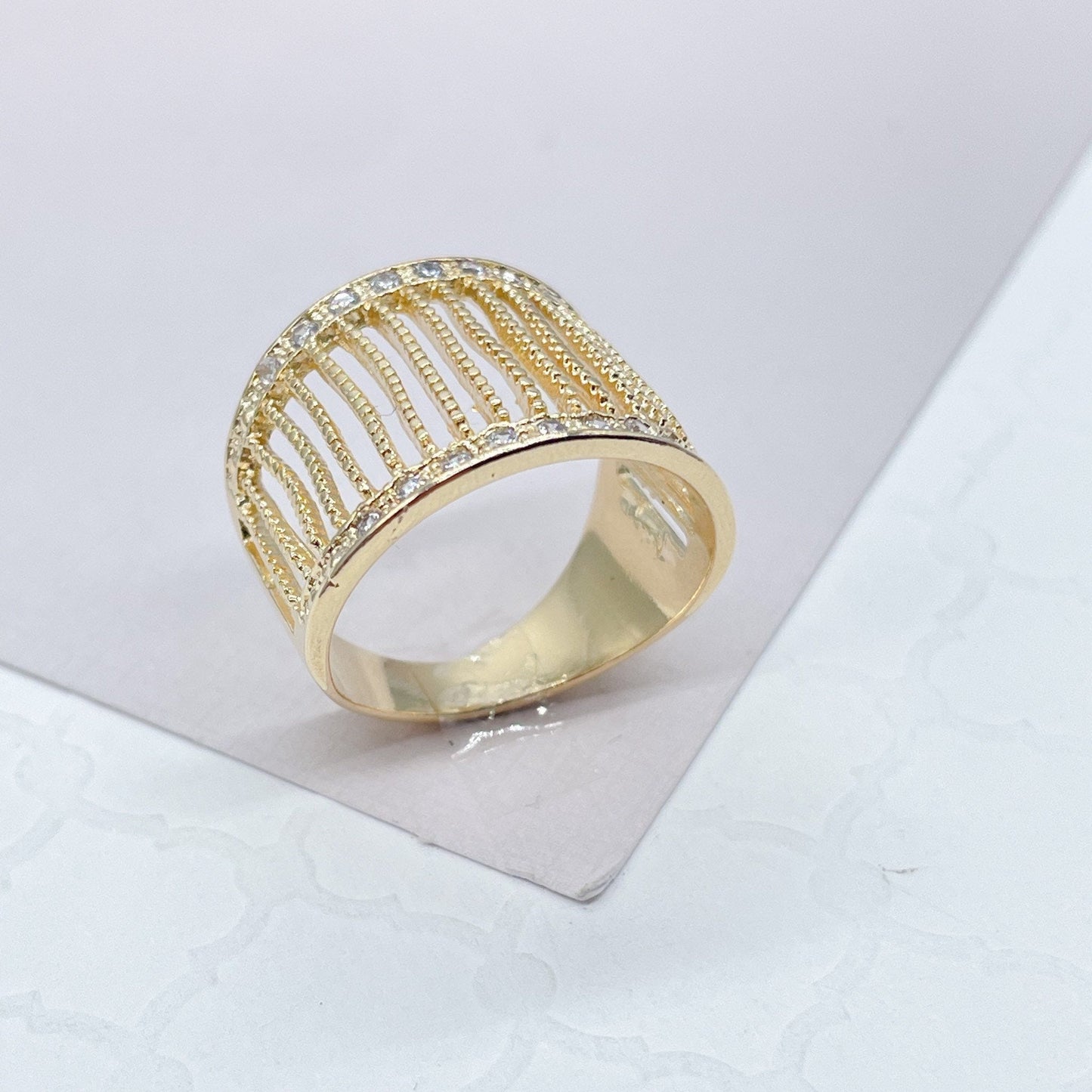 18k Gold Filled See-Thru Wide Ring