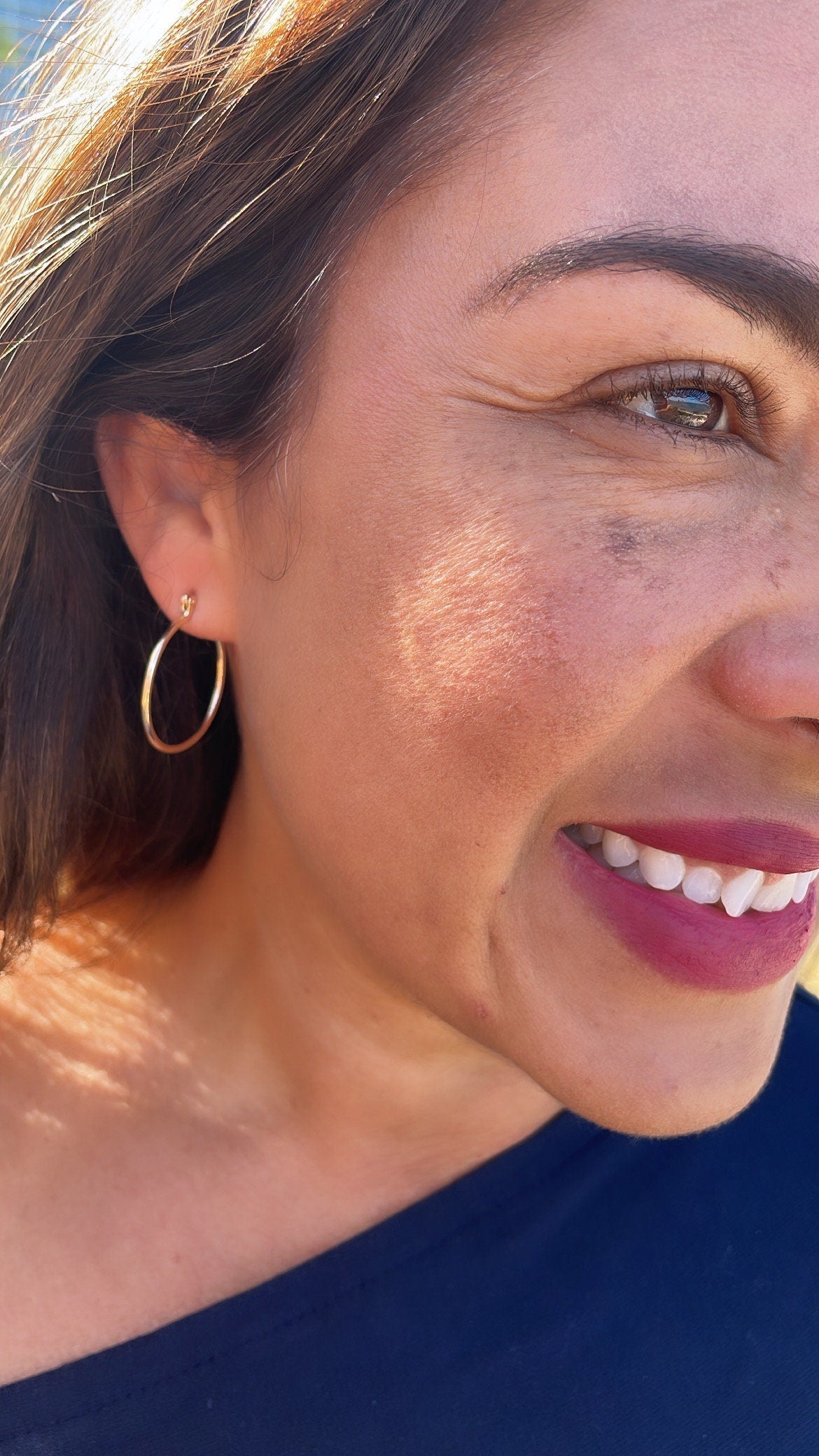 18k Gold Filled Thin Smooth Plain Hoops