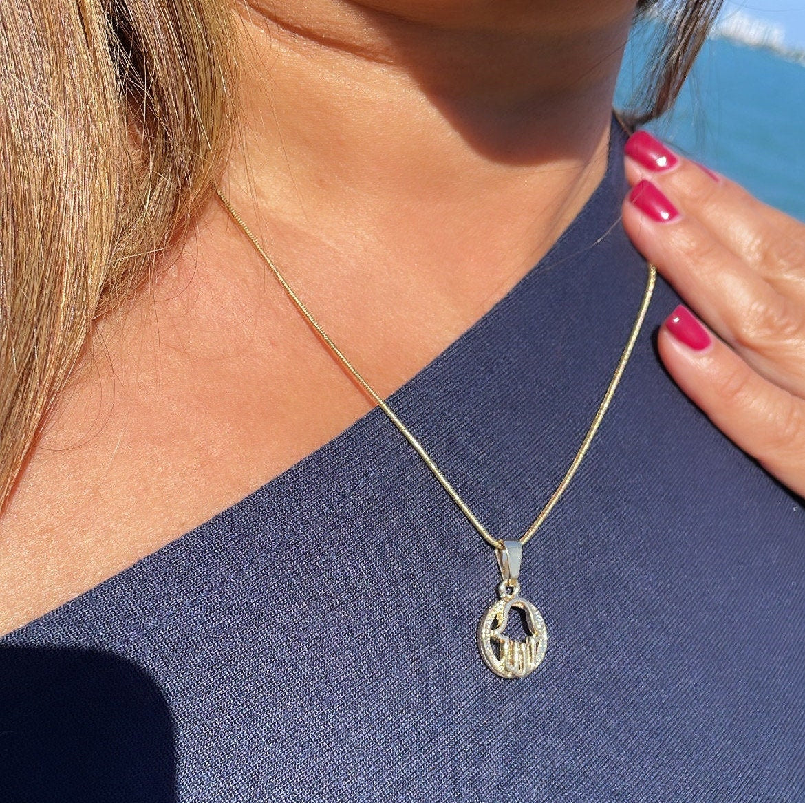 18k Gold Filled Small See-Through Hamsa Hand