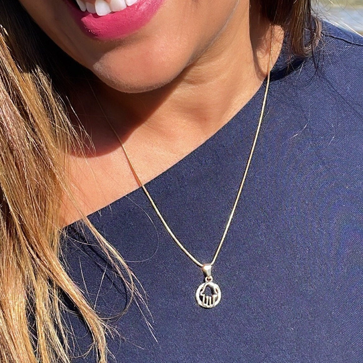 18k Gold Filled Small See-Through Hamsa Hand