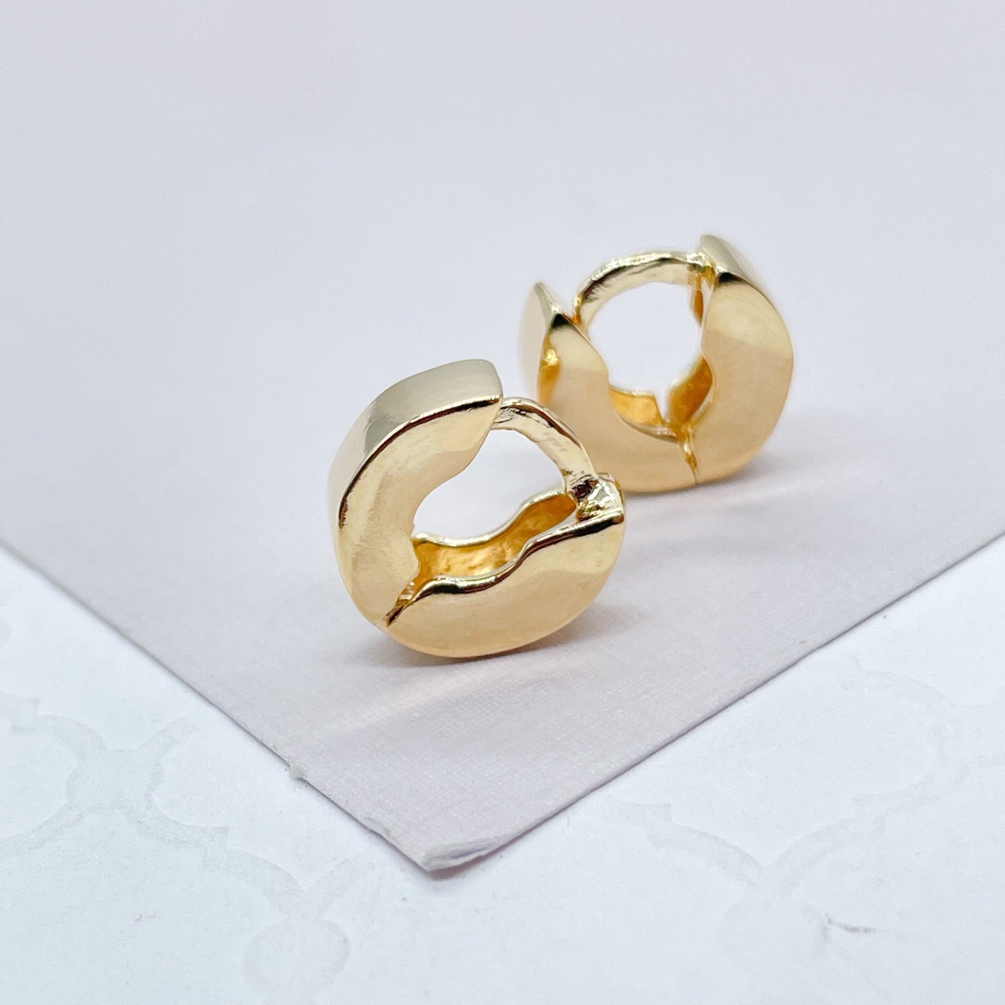18k Gold Filled Mini Chunky Huggie Hoop Earrings