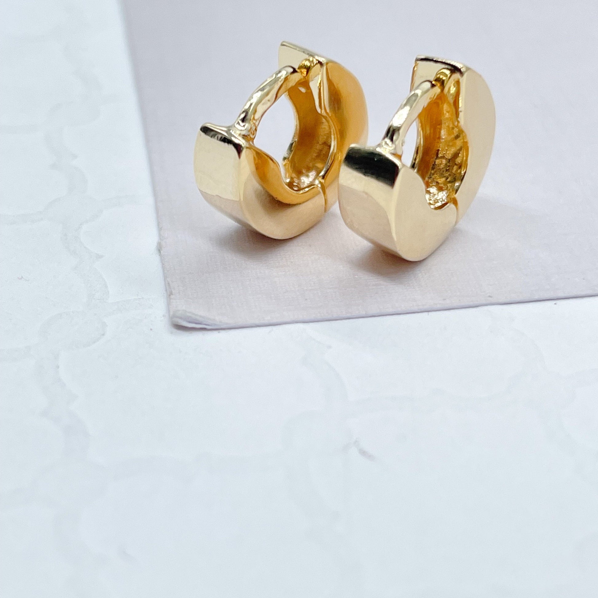 18k Gold Filled Mini Chunky Huggie Hoop Earrings